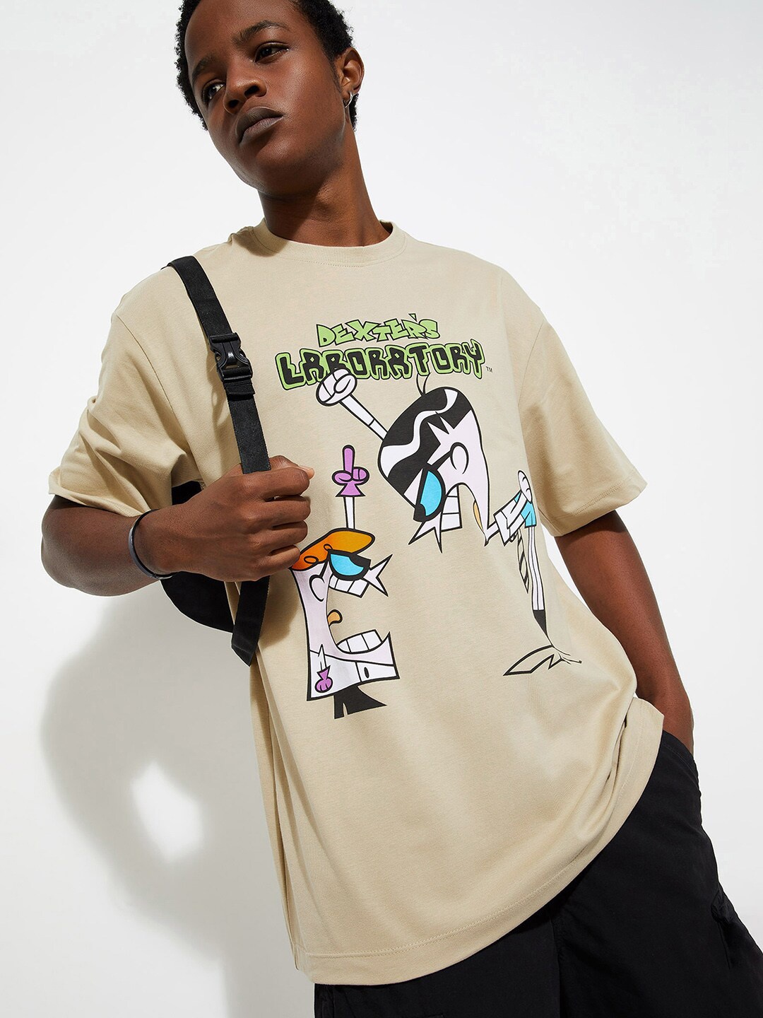 

max URB_N Men Oversized Dexter's Laboratory T-shirt, Beige