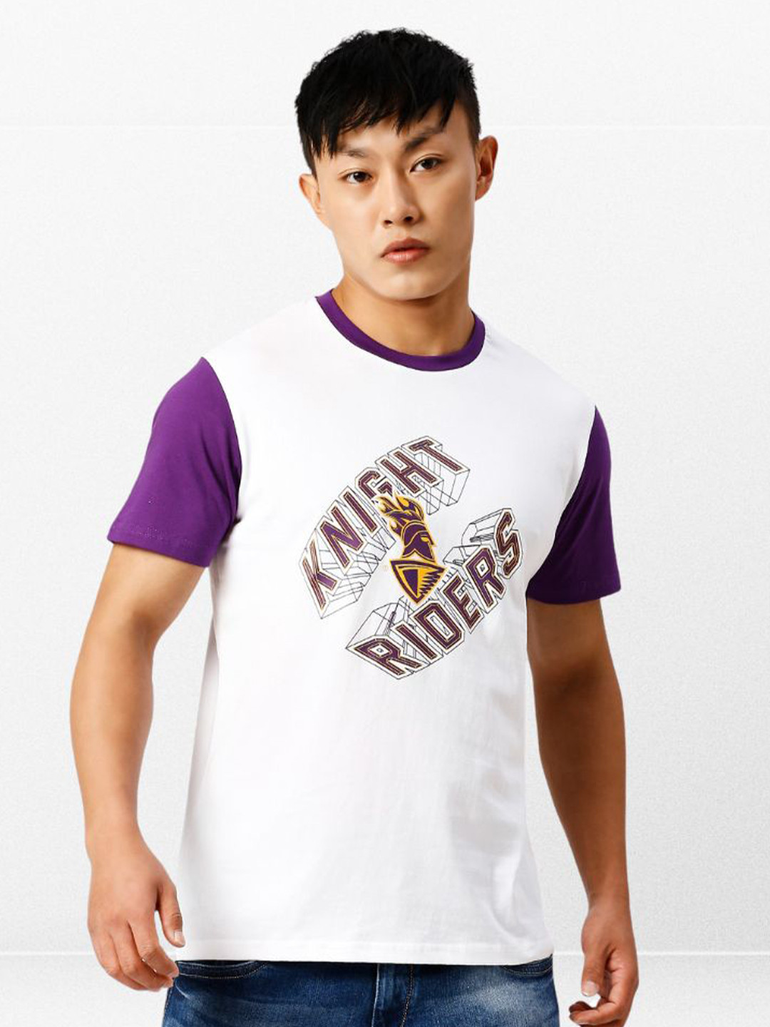 

playR Typography Printed Cotton T-shirt, Purple