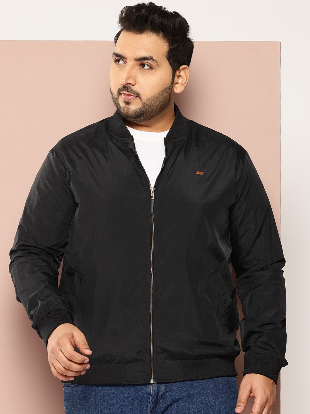 

Sztori Plus Size Bomber Jacket, Black