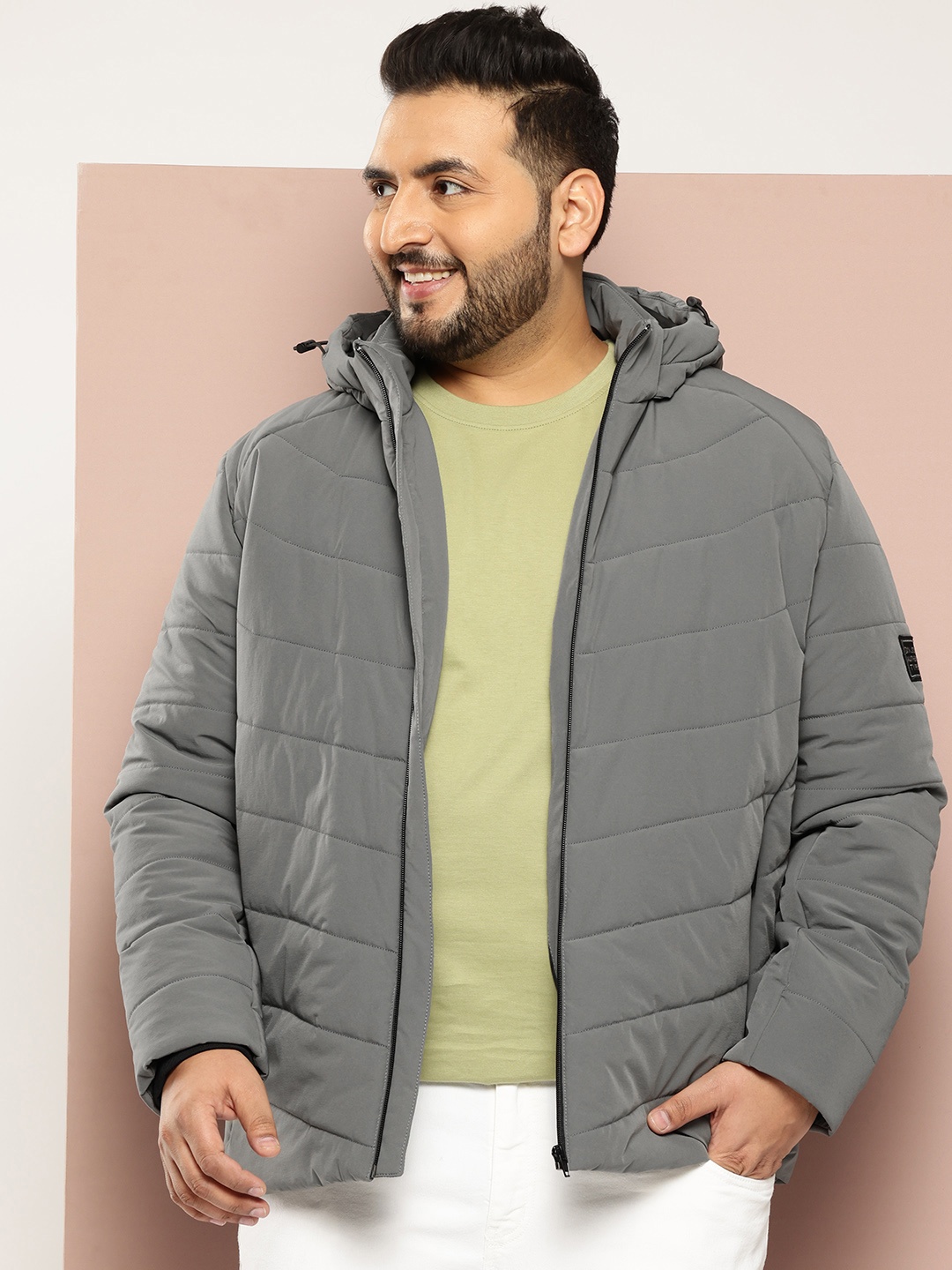 

Sztori Plus Size Hooded Padded Jacket, Grey