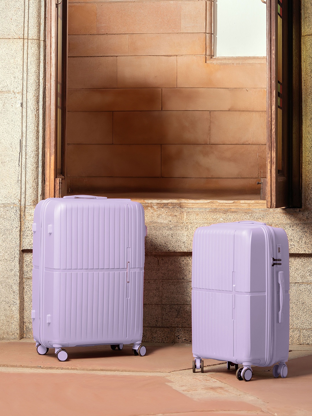 

Nasher Miles Springfield Set Of 2 Hard Sided Trolley Bag, Purple