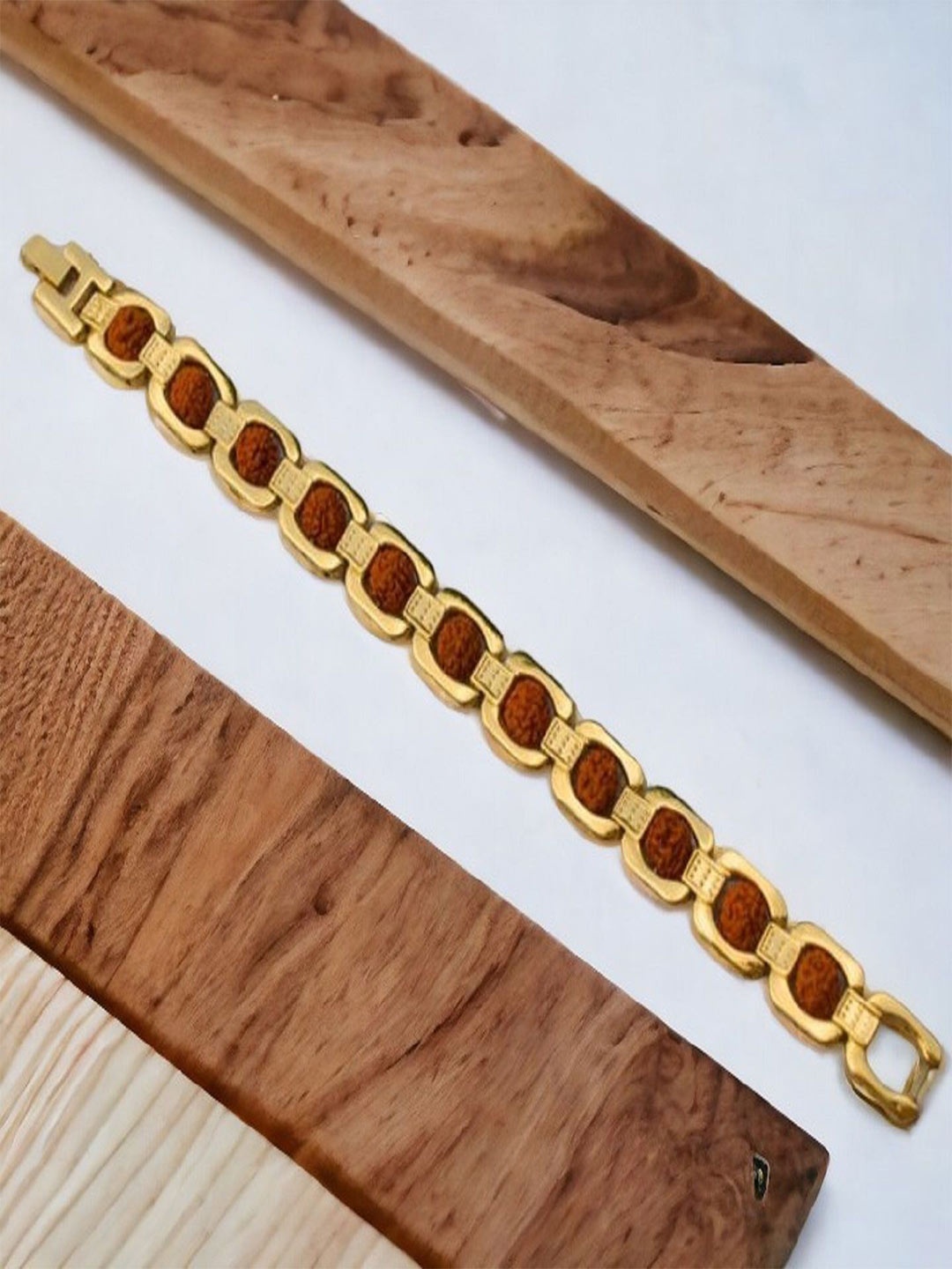 

WATCHSTAR Unisex Gold-Plated Stainless Steel Shiv Rudraksh Wraparound Bracelet