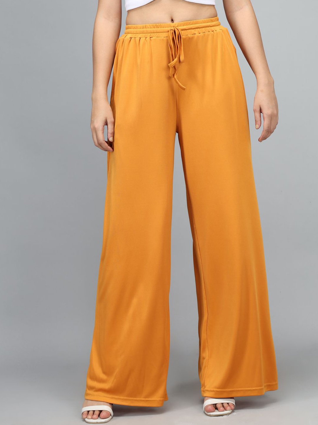 

KOTTY Basics Women Orange Straight Fit High-Rise Easy Wash Parallel Trousers