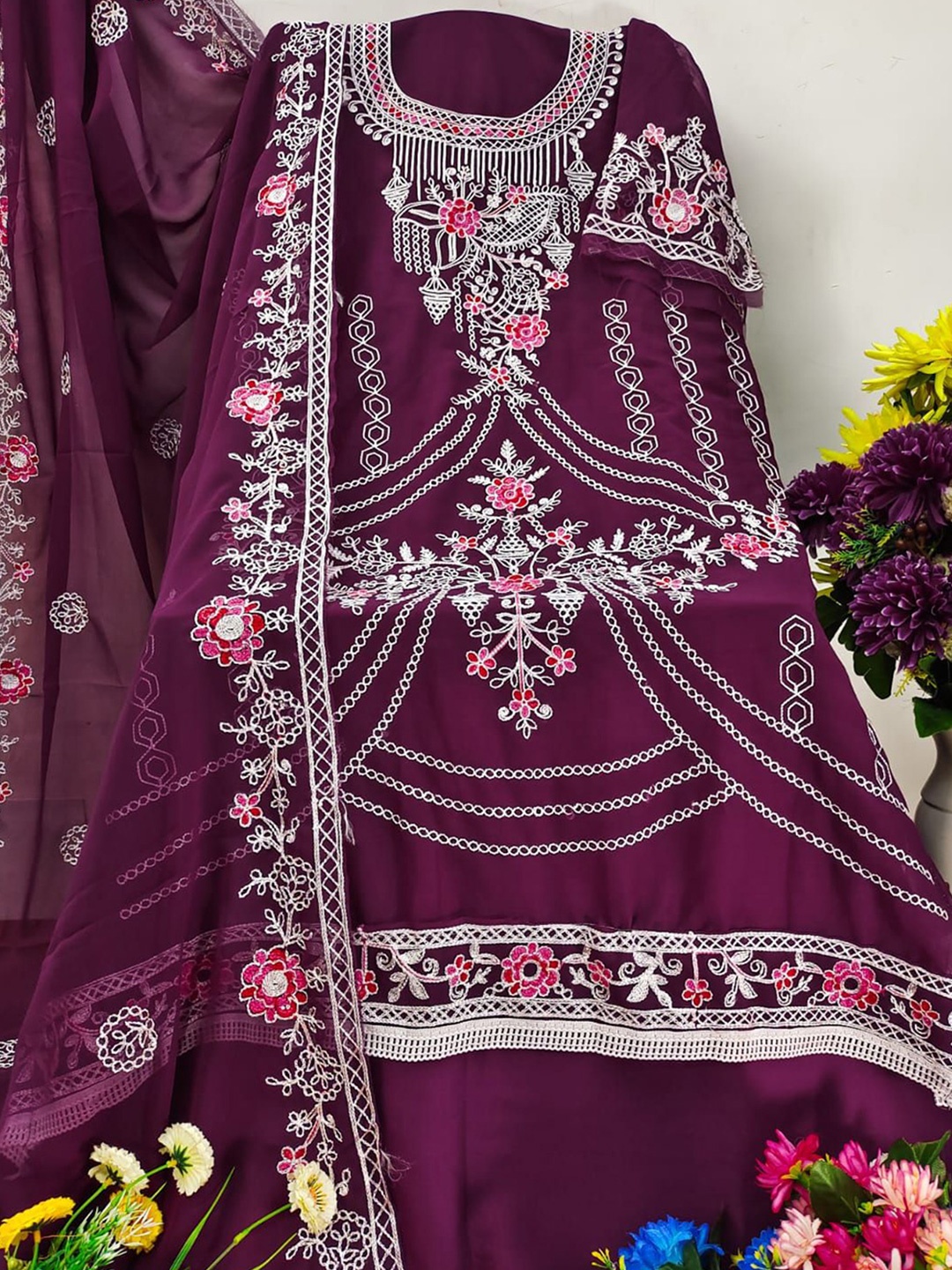 

ZEEPKART Unstitched Dress Material, Purple