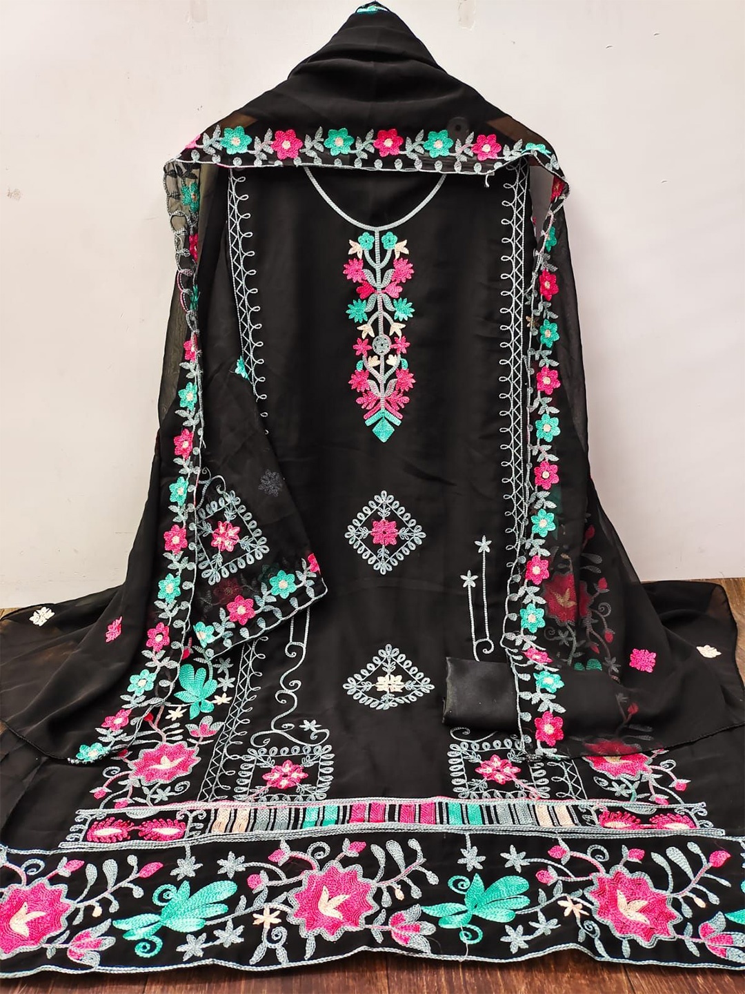 

ZEEPKART Unstitched Dress Material, Black