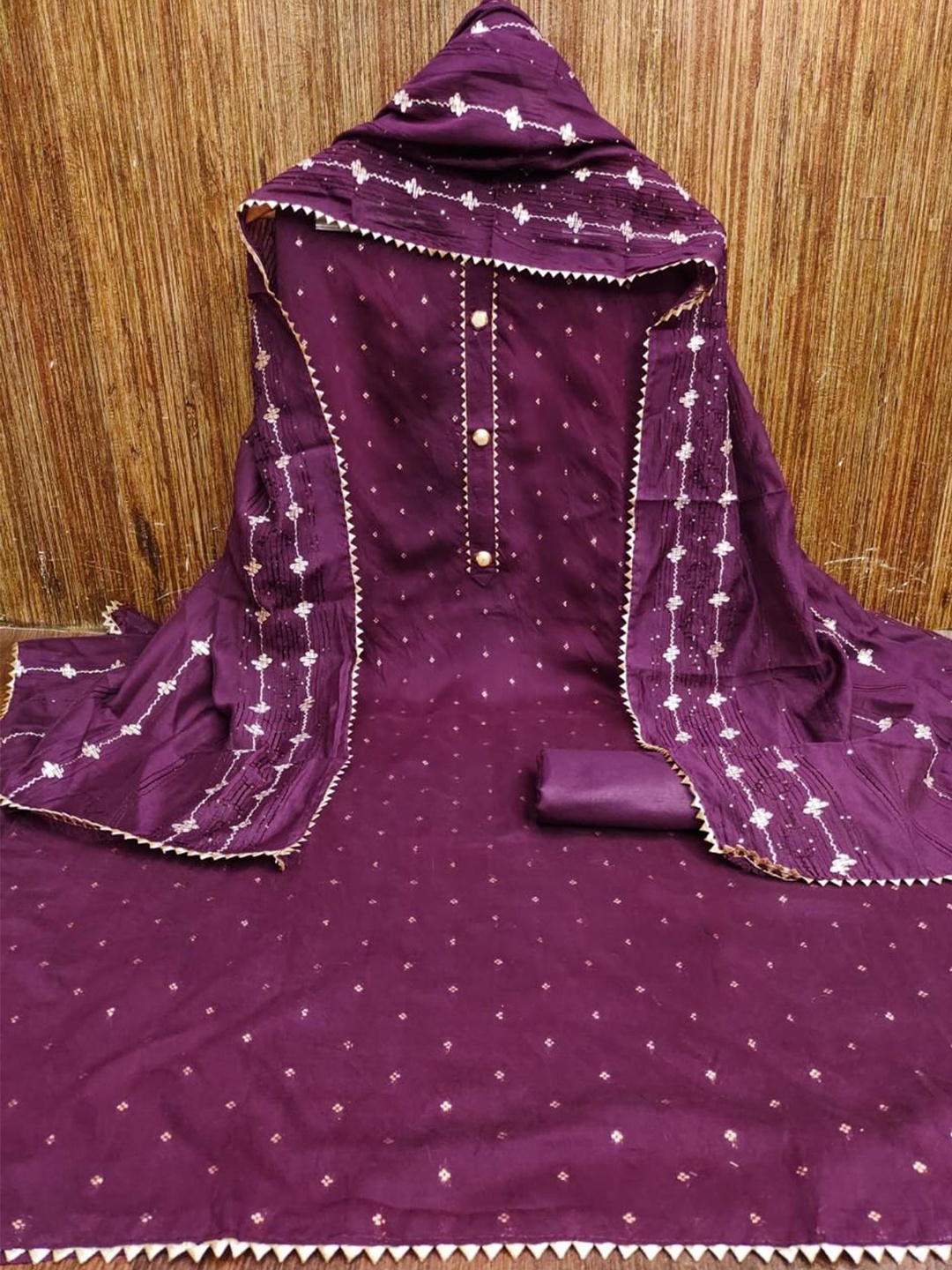 

ZEEPKART Woven Design Unstitched Dress Material, Purple
