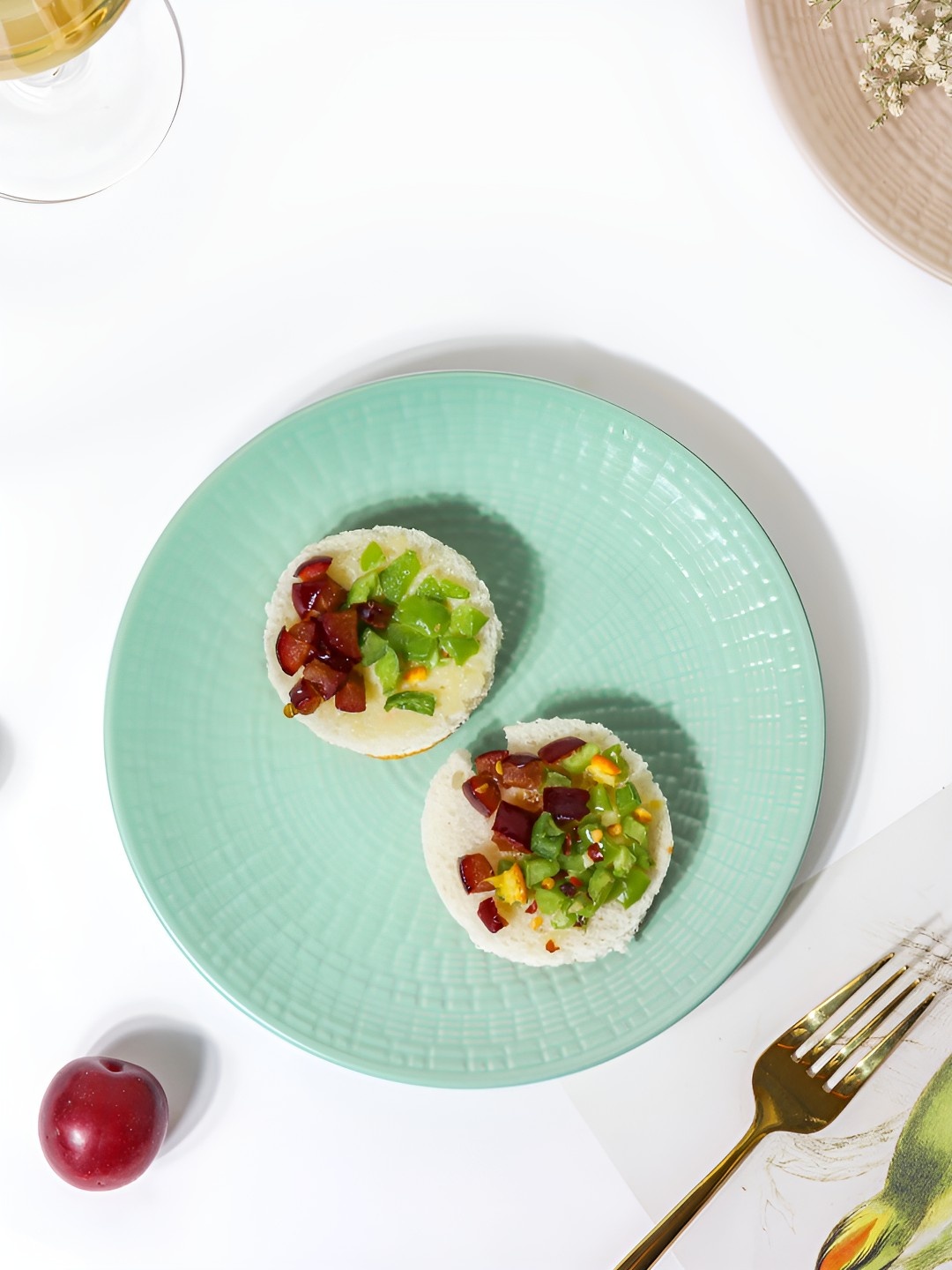 

Nestasia Green 2 Pieces Textured Snack Plate