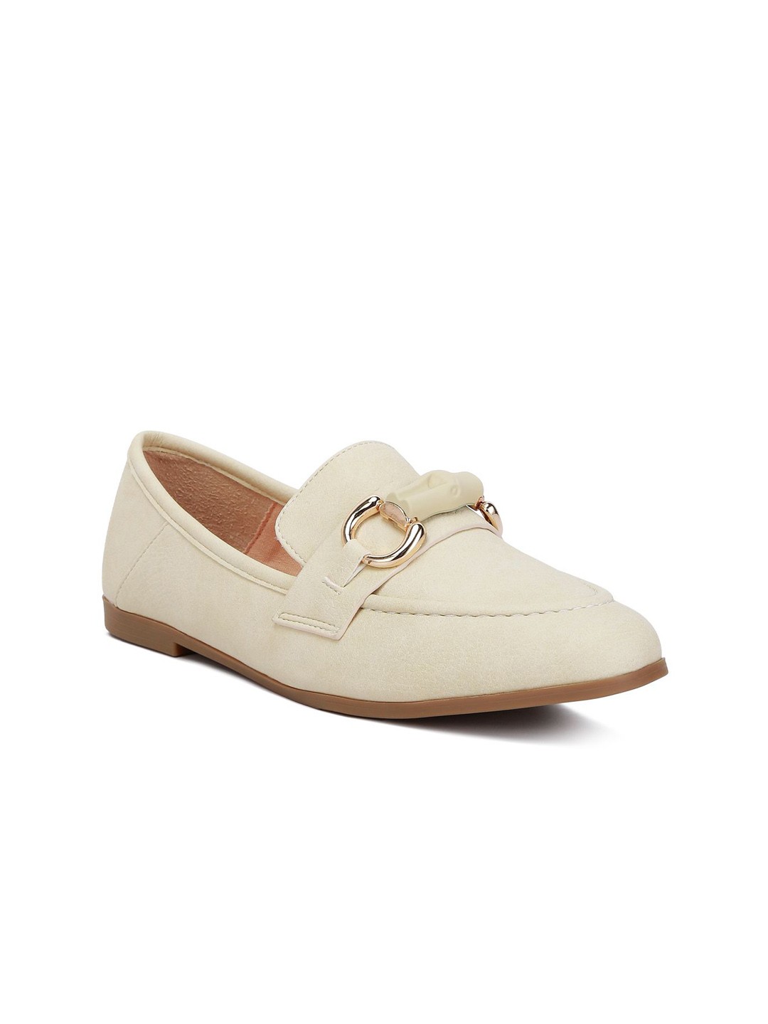 

RAG & CO Women Round Toe Comfort Insole Loafers, Beige