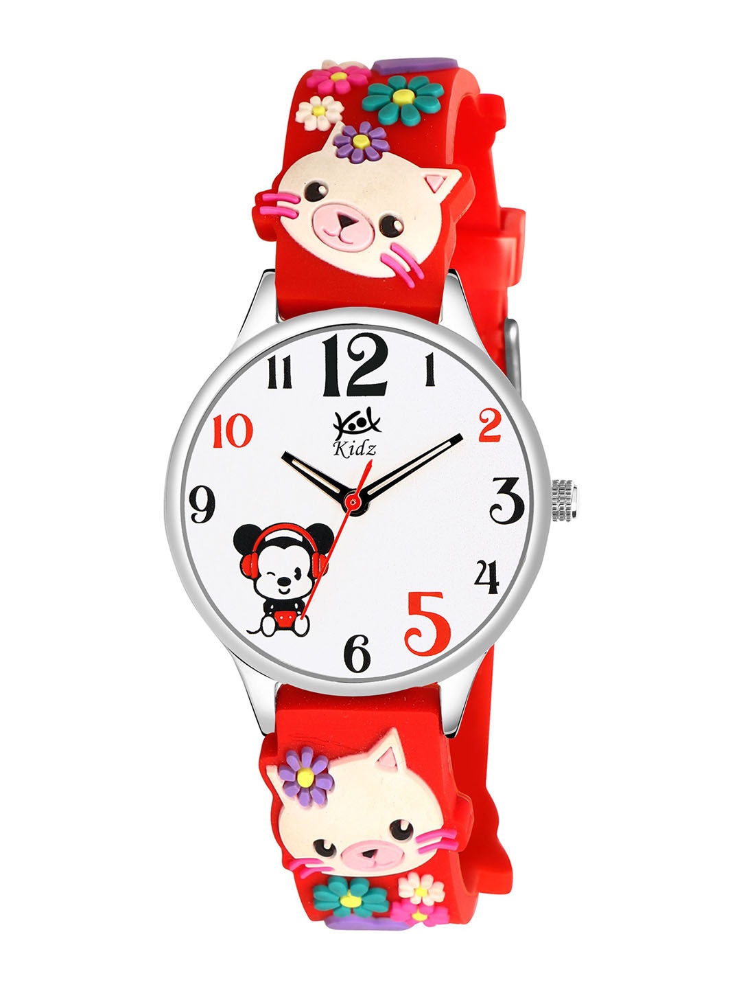 

Kool Kidz Girls Printed Dial & Straps Analogue Watches Koolkidz Watch KK 311 CRD, Red