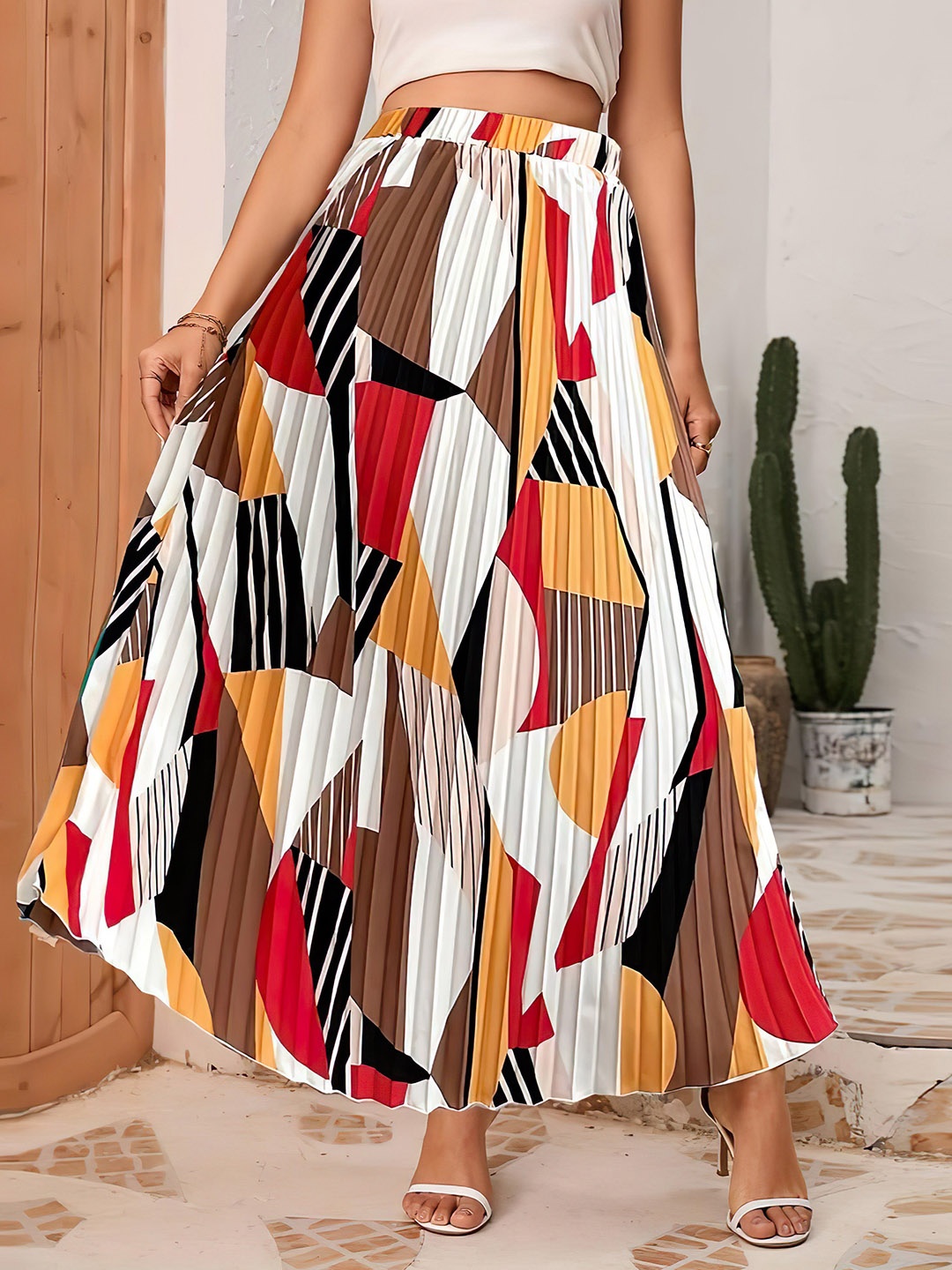 

OTABU Women Flared Maxi Skirts, Blue