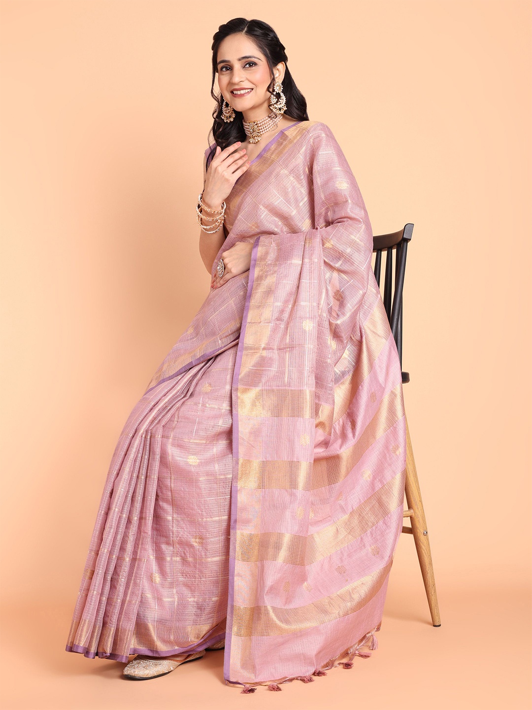 

KAZIA Woven Design Zari Banarasi Saree, Purple