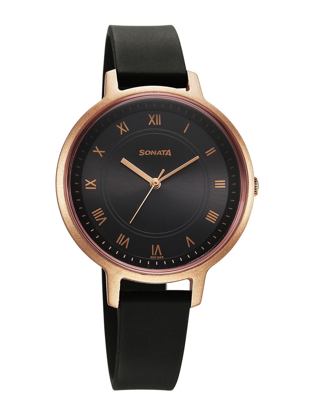 

Sonata Splash Women Brass Round Dial Analogue Watch 87049PP21W, Black