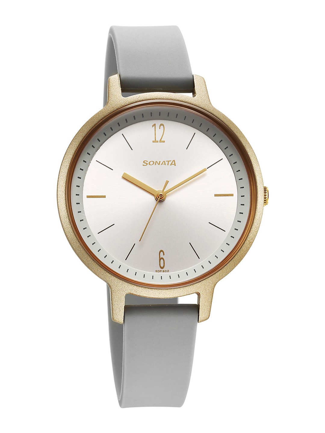 

Sonata Splash Women Brass Round Dial Analogue Watch 87049PP22W, Silver