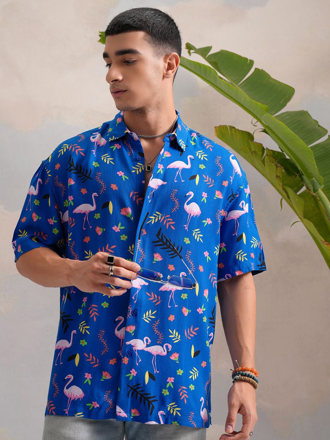 

KETCH Men Regular Collar Half Sleeves All Over Printed Shirt, Blue