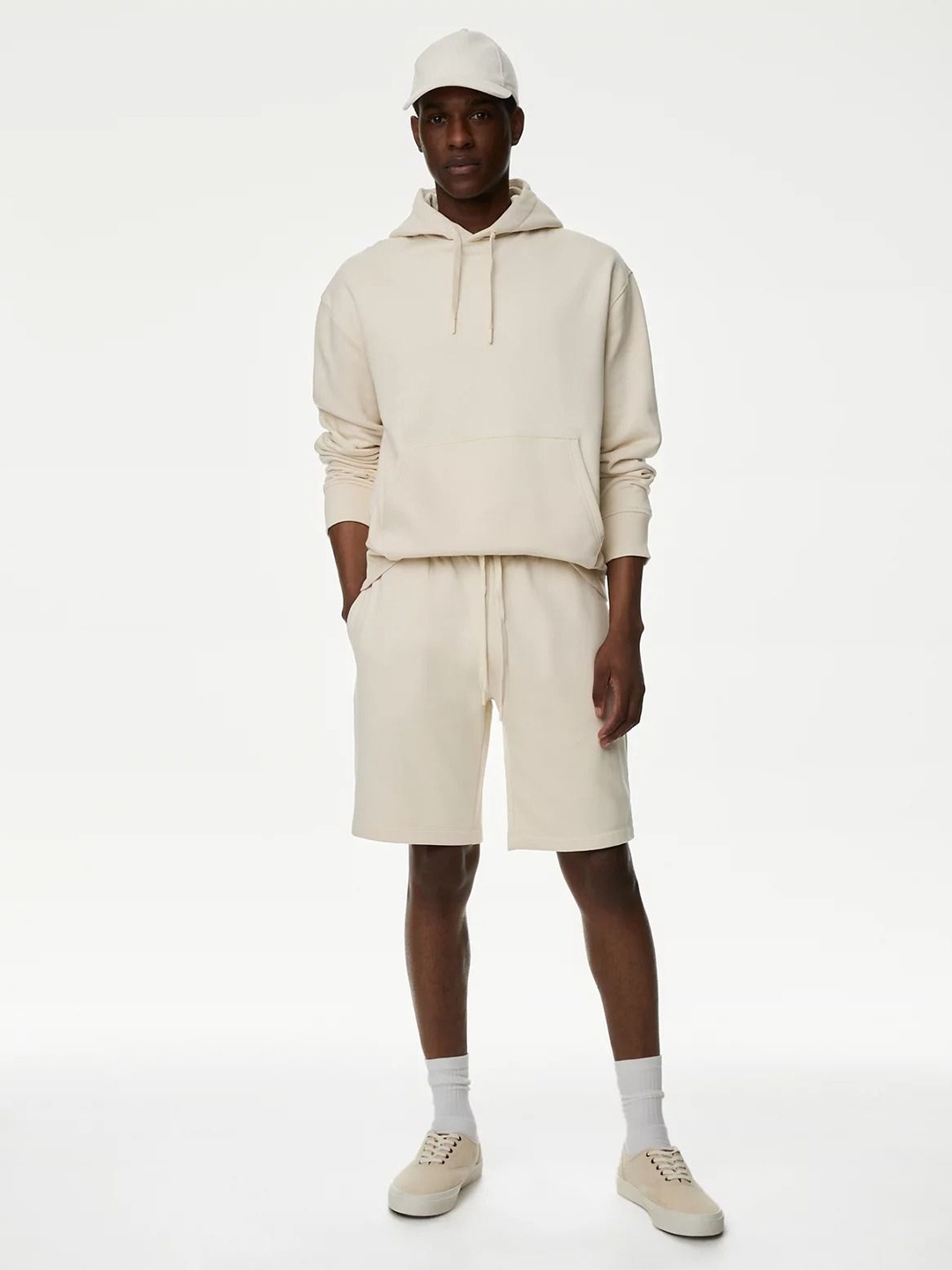 

Marks & Spencer Men High-Rise Lounge Shorts, White