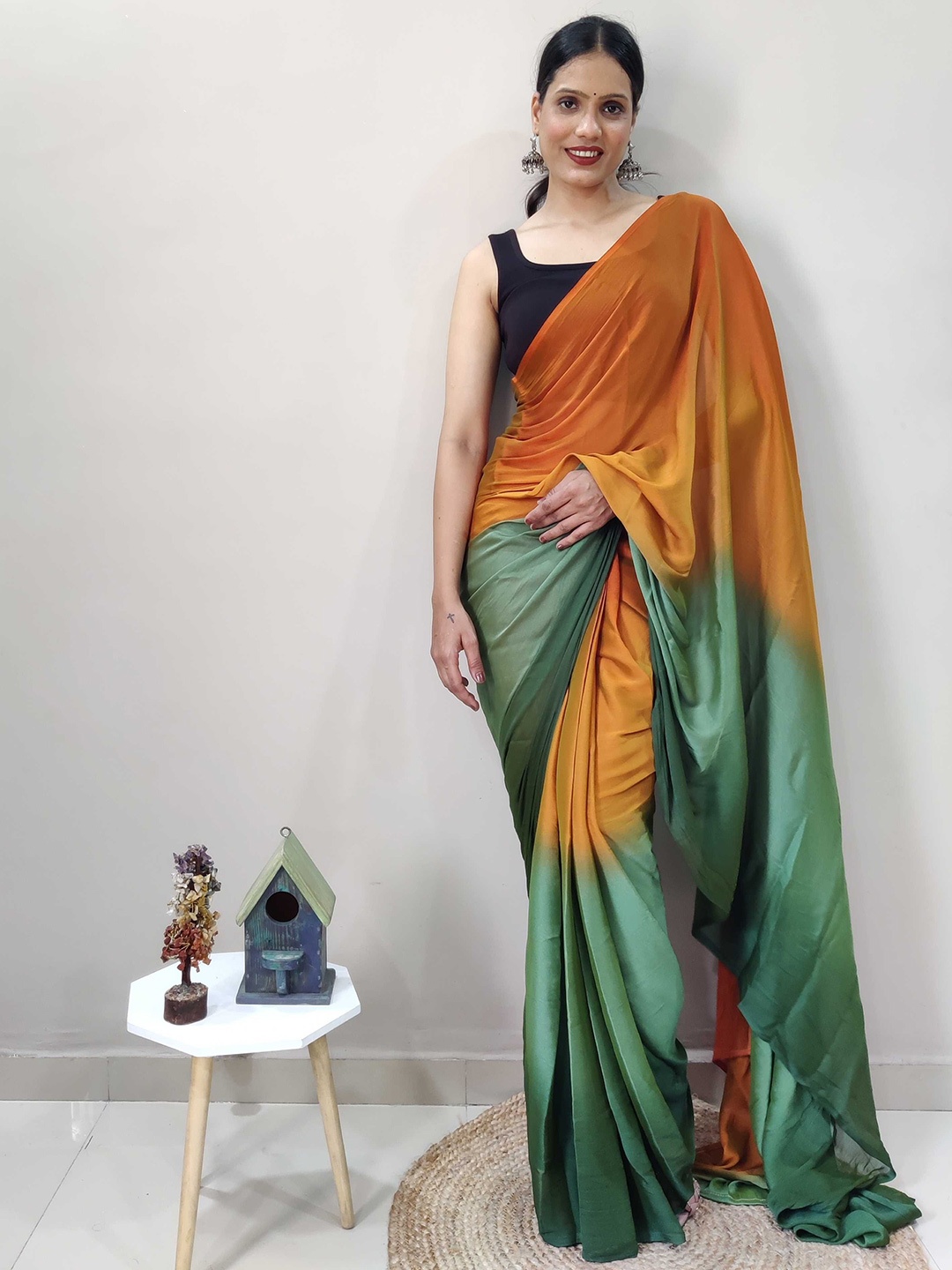 

Panzora Ombre Ready To Wear Saree, Orange