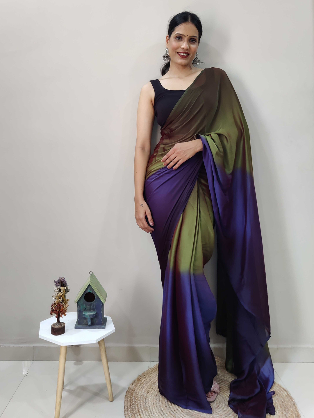 

Panzora Ombre Saree, Green