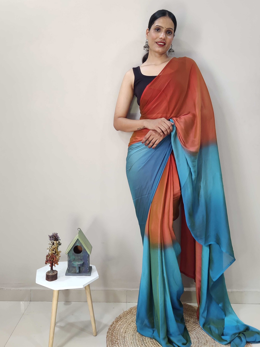 

Panzora Ombre Saree, Orange