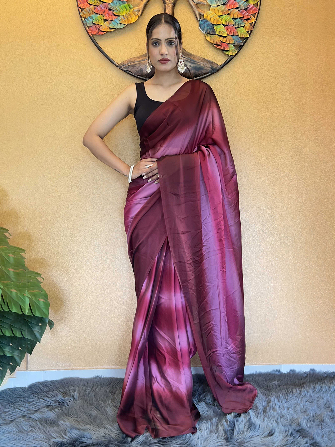 

Panzora Ombre Ready to Wear Saree, Purple