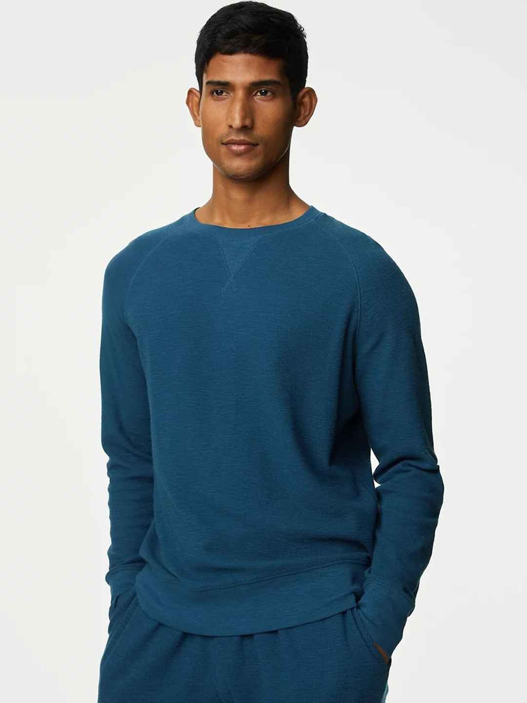 

Marks & Spencer Round Neck Pure Cotton Lounge T-shirt, Teal