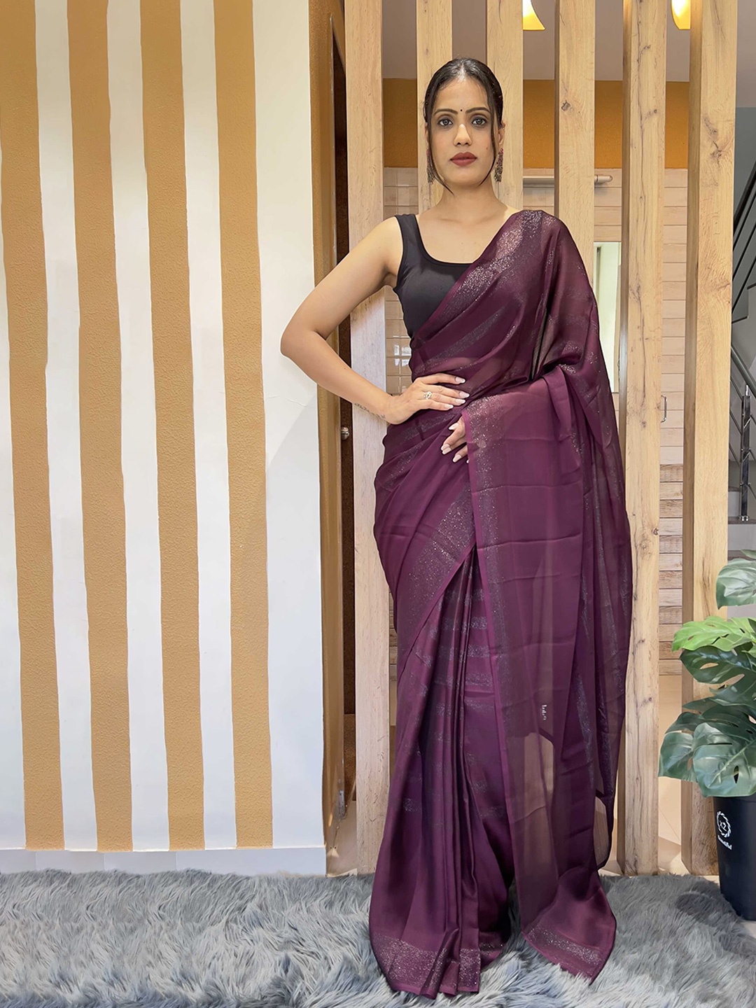

Panzora Ombre Ready to Wear Saree, Purple