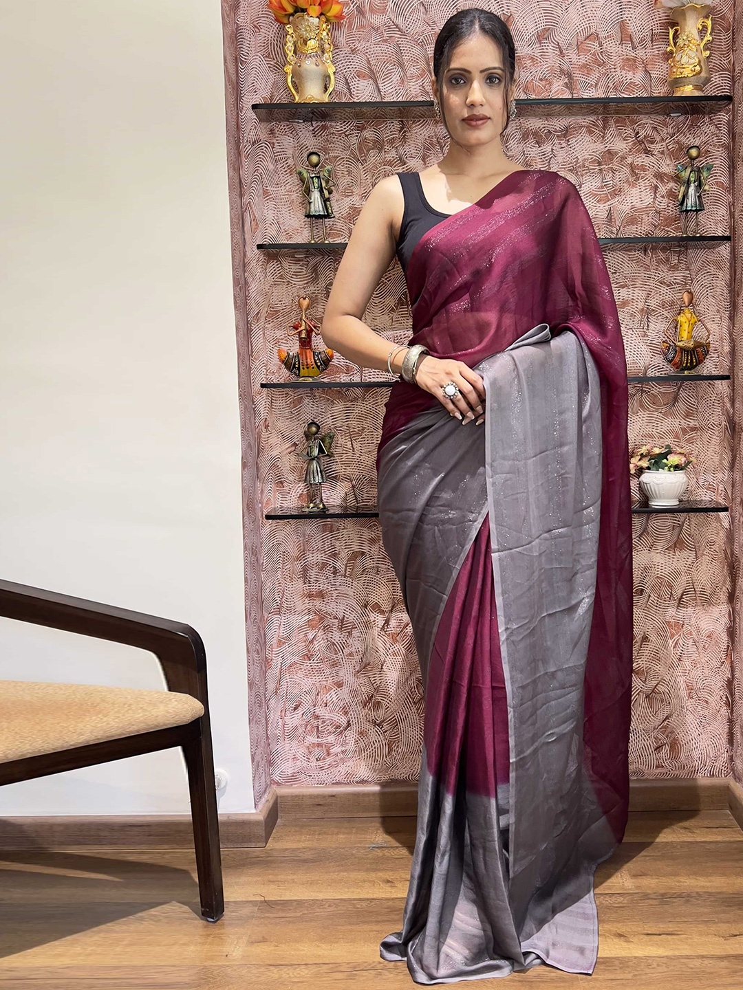 

Panzora Ombre Ready to Wear Saree, Pink