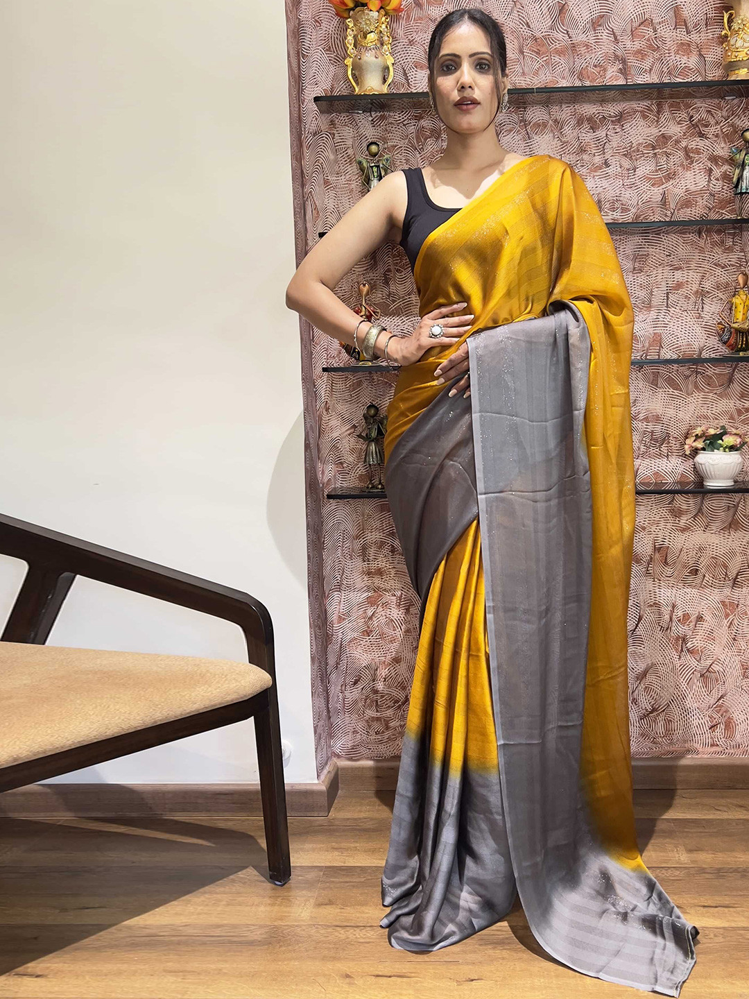 

Panzora Ombre Ready to Wear Saree, Yellow