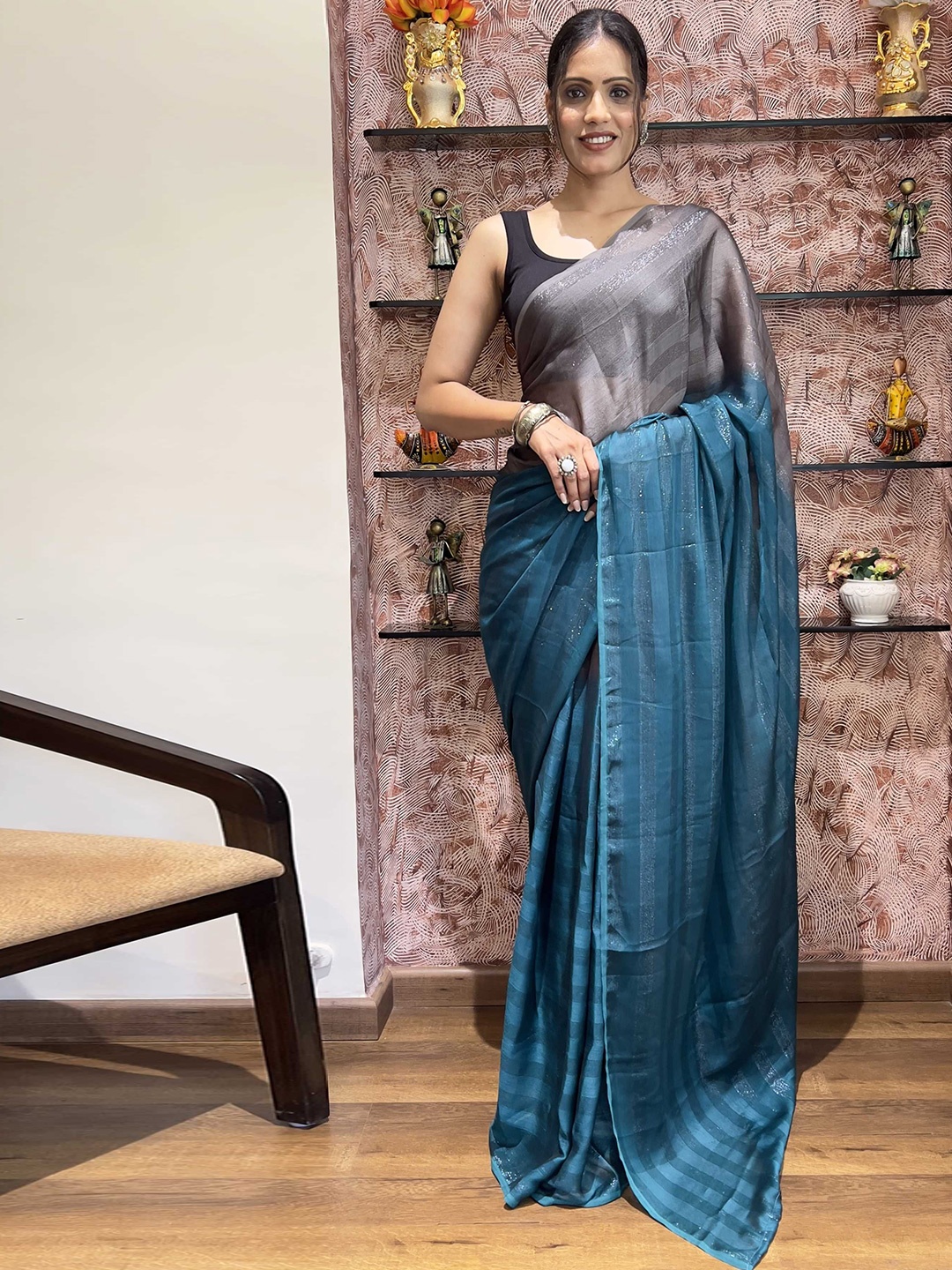 

Panzora Ombre Ready to Wear Saree, Blue