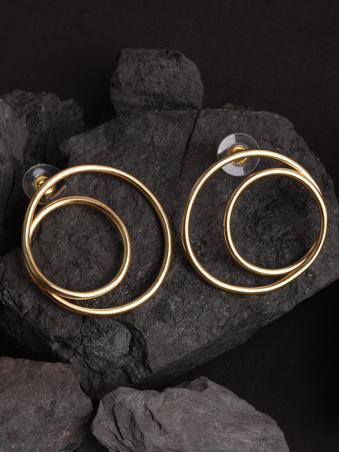 

XPNSV Gold-Plated Twofold Spiral Stud Earrings