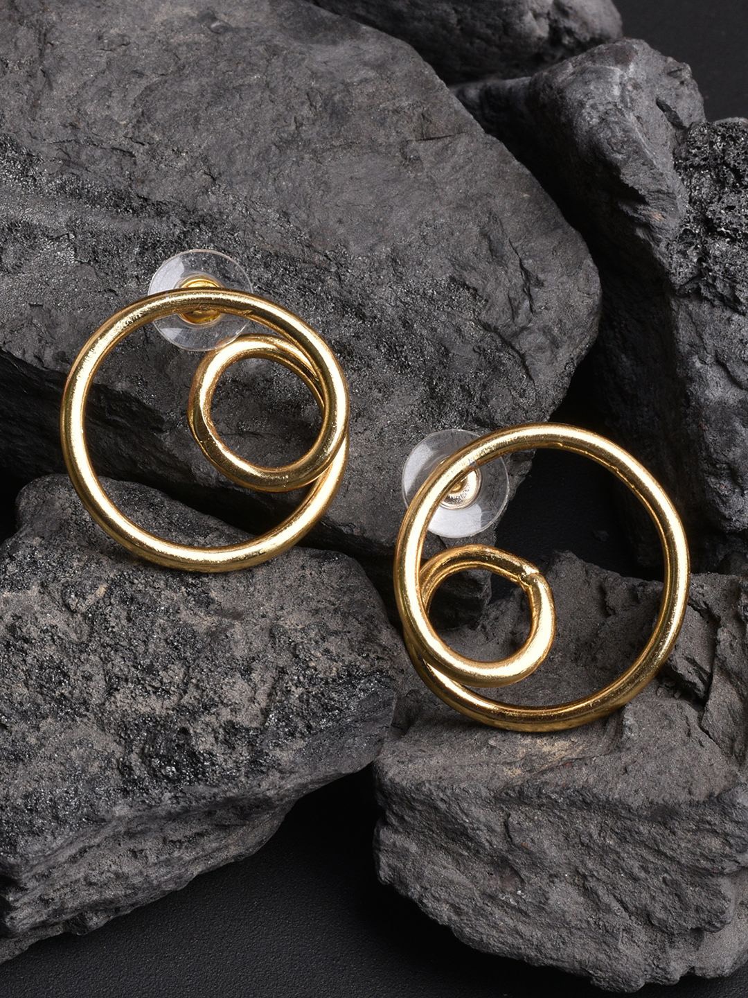 

XPNSV Double Circular Gold-Plated Studs Earrings