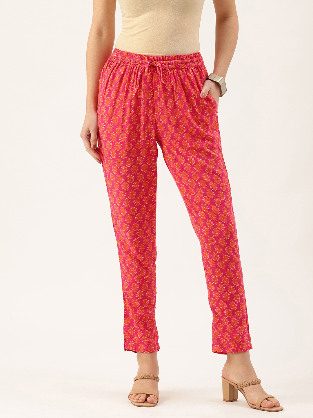 

AMUKTI Printed Trousers, Pink