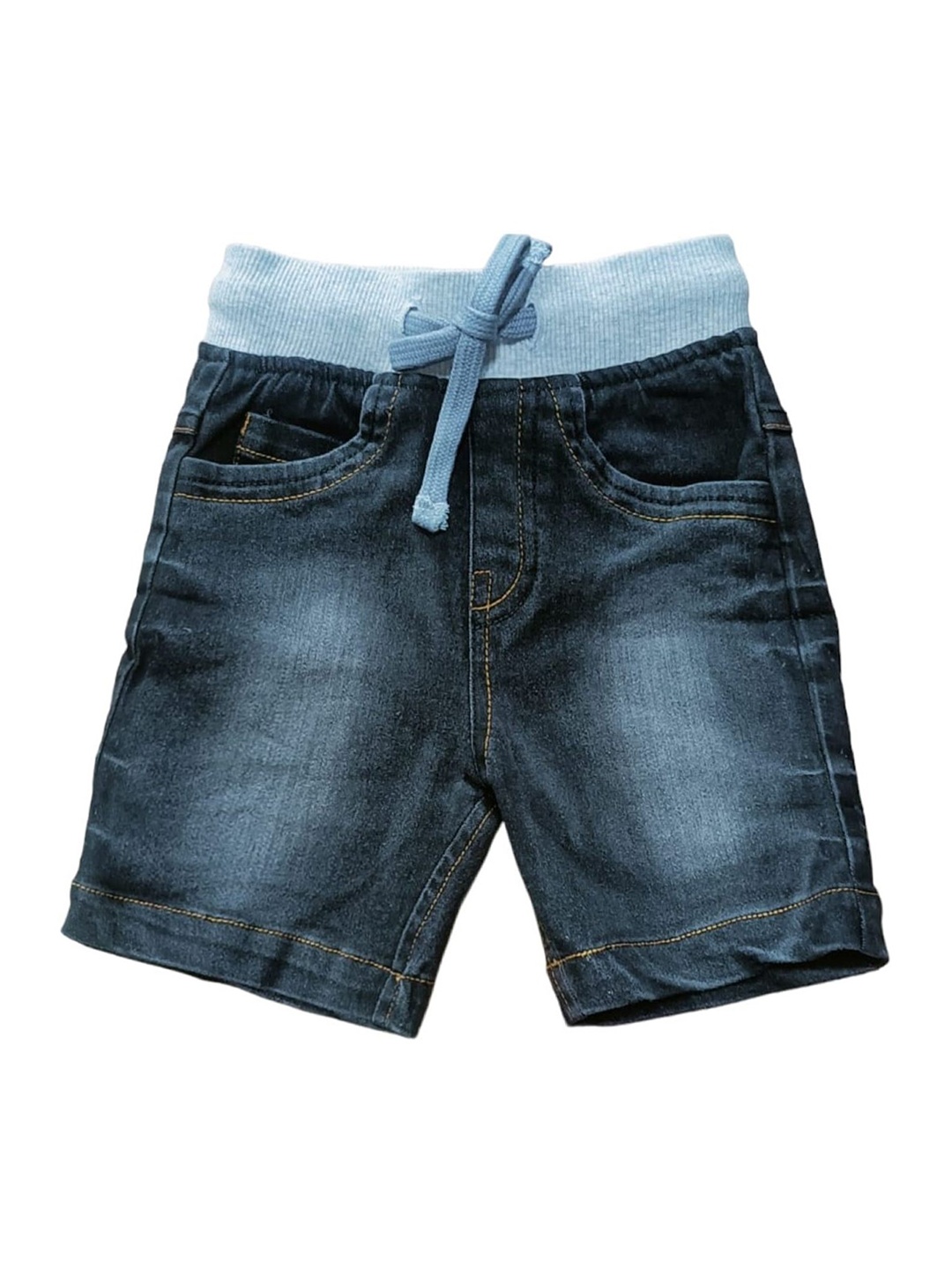 

CELEBRITY CLUB Boys Washed Mid-Rise Cotton Denim Shorts, Black