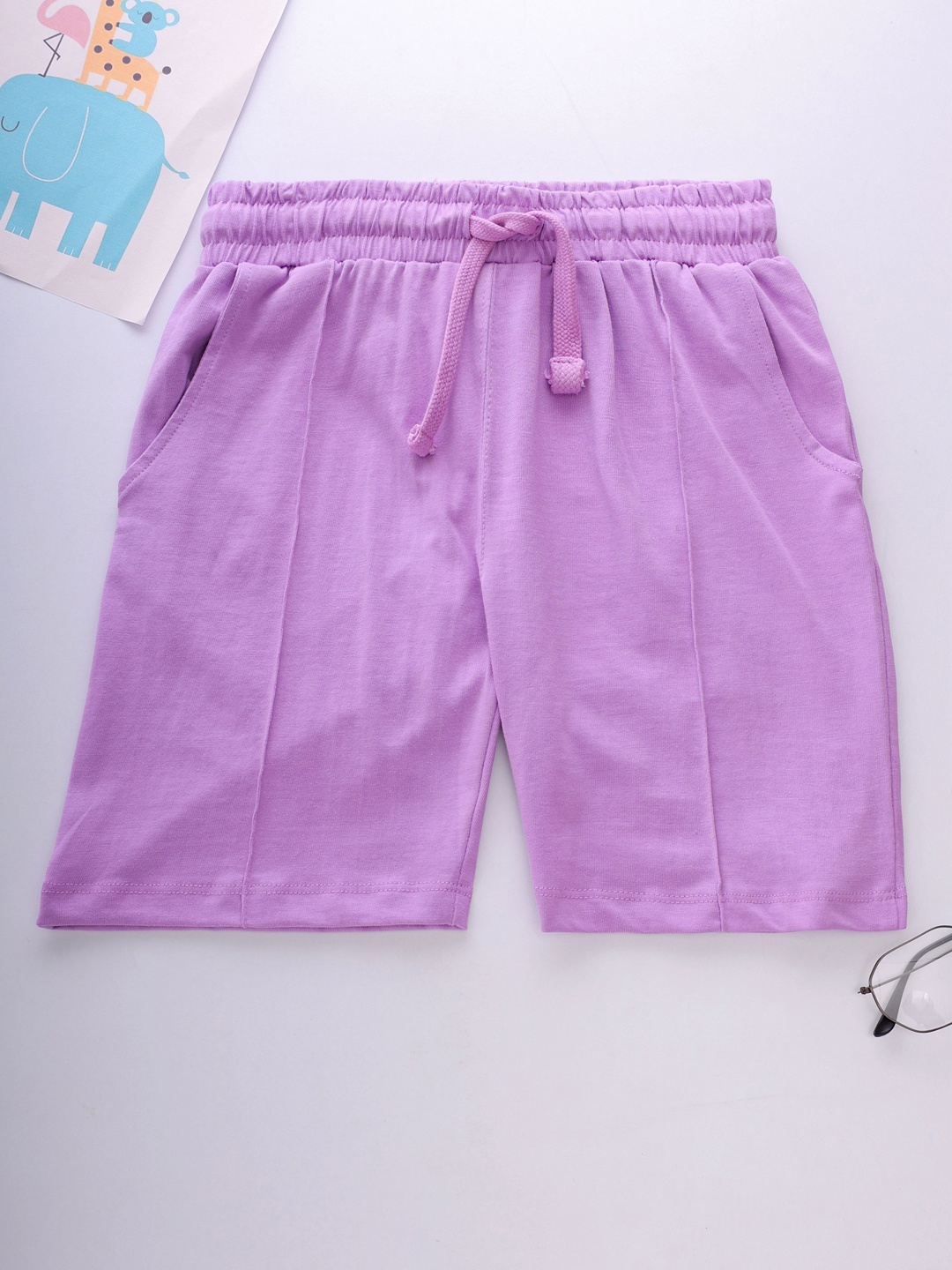 

Jumping Joey Boys Regular Fit Mid-Rise Cotton Shorts, Purple