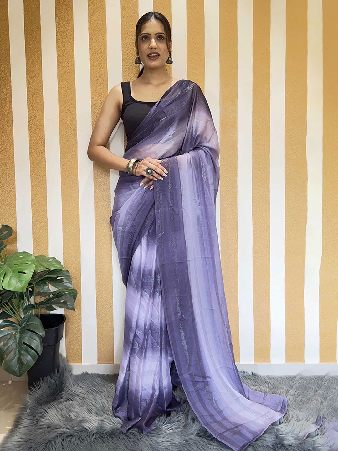 

Panzora Ombre Ready to Wear Saree, Lavender