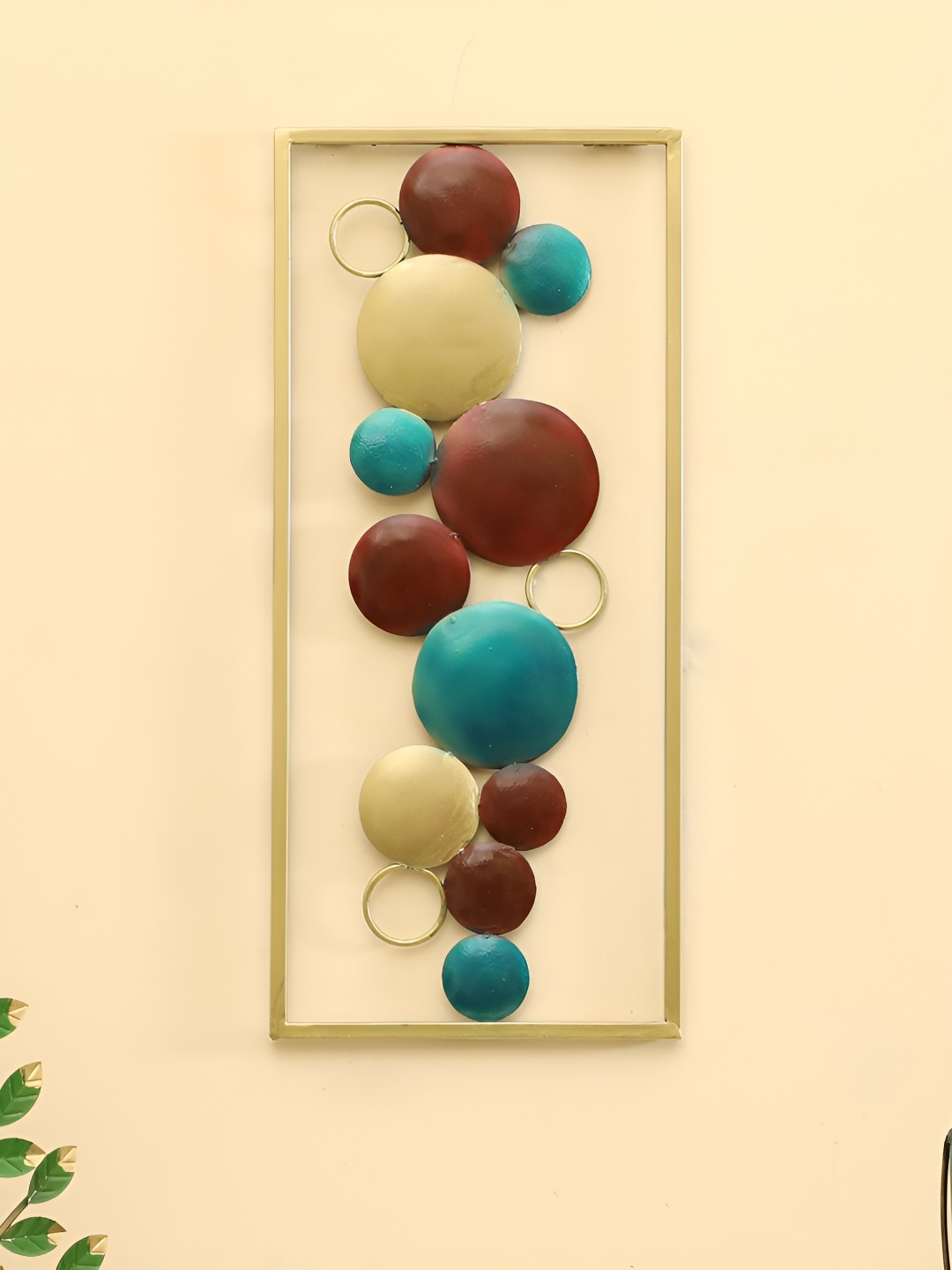 

vedas Blue & Brown Bubbles Metal Wall Wall Hanging, Metallic