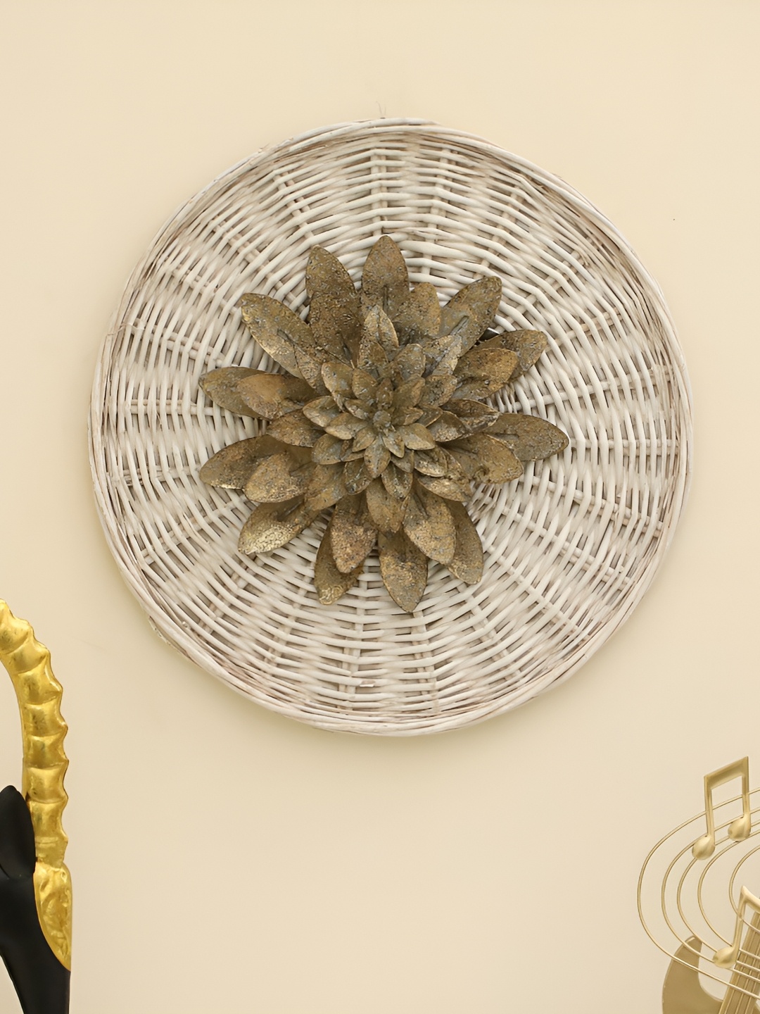

vedas White & Brown Textured Metal Abstract Wall Decor