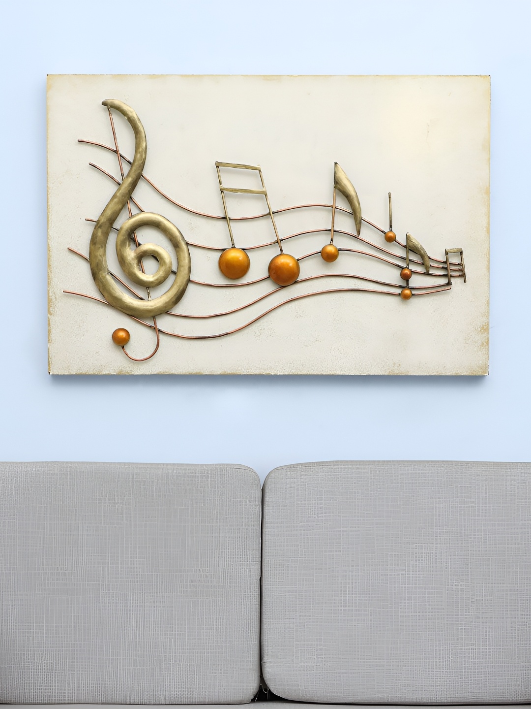 

vedas Beige & Brown Textured Metal Wall Decor