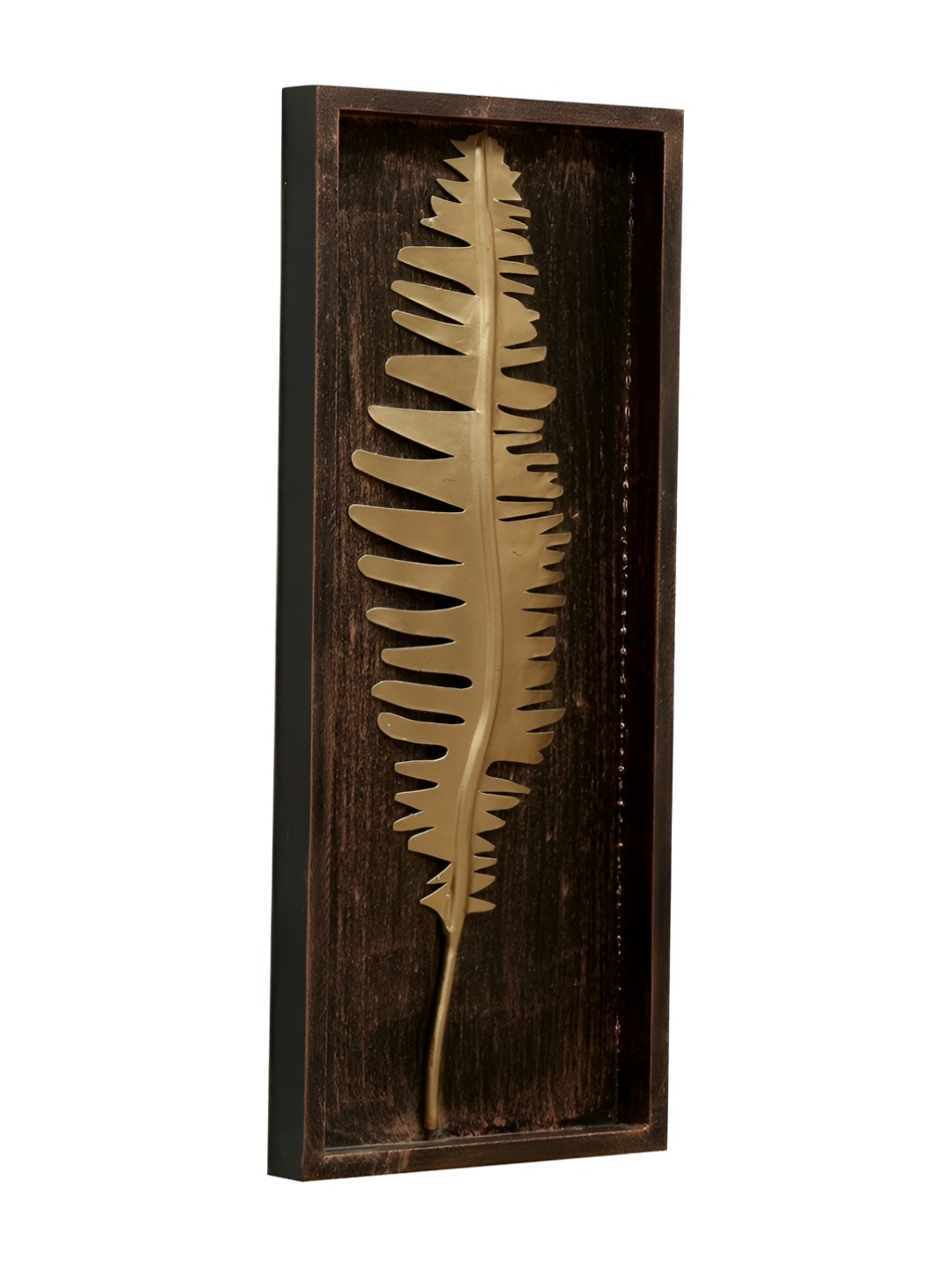 

vedas Brown & Gold Toned Textured Metal Abstract Wall Decor