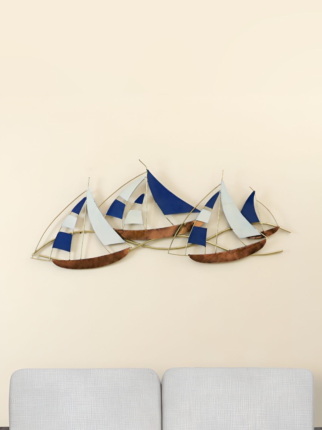 

vedas Brown & White Textured Metal Abstract Wall Decor