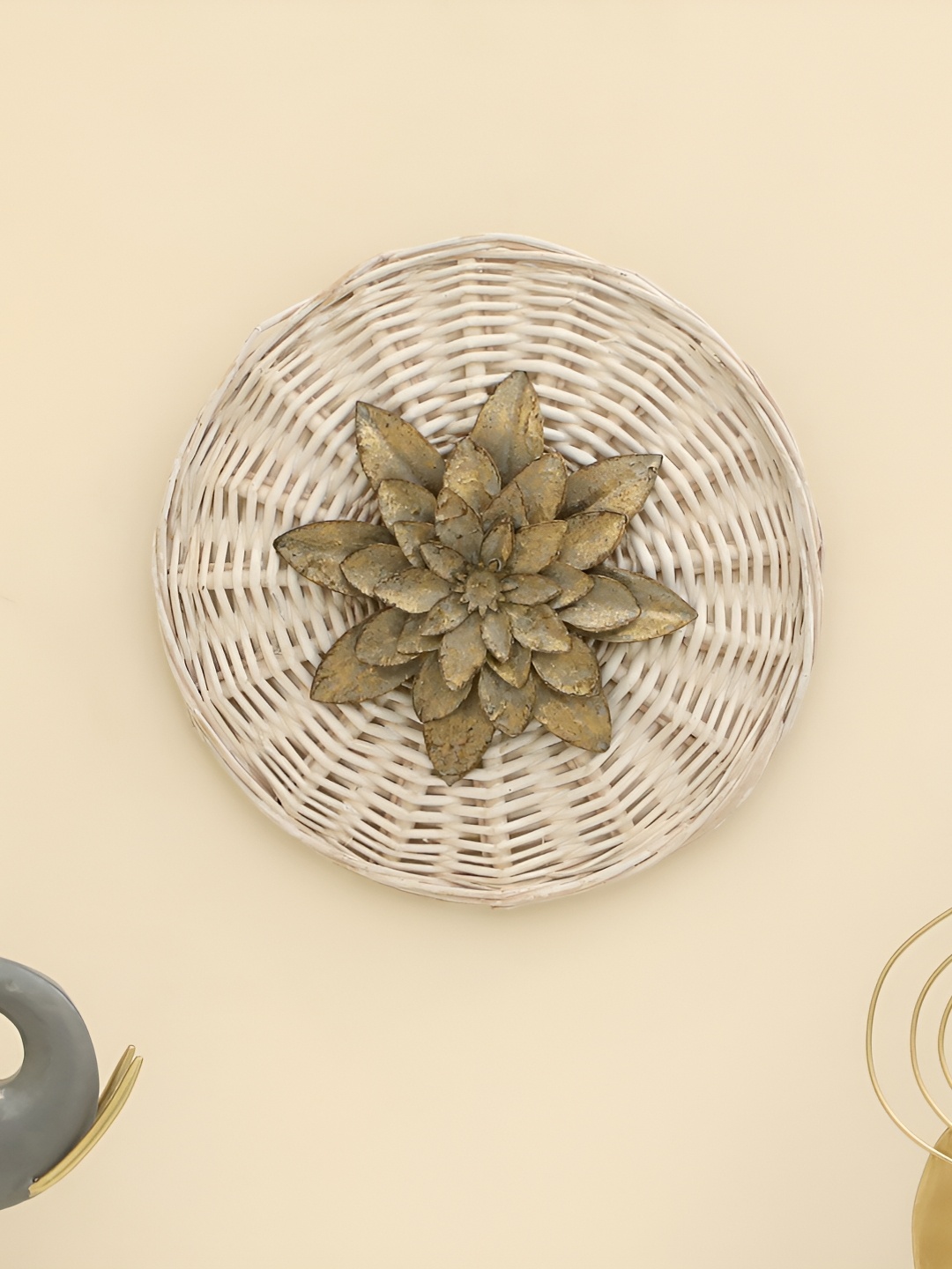 

vedas White & Brown Textured Metal Abstract Wall Decor