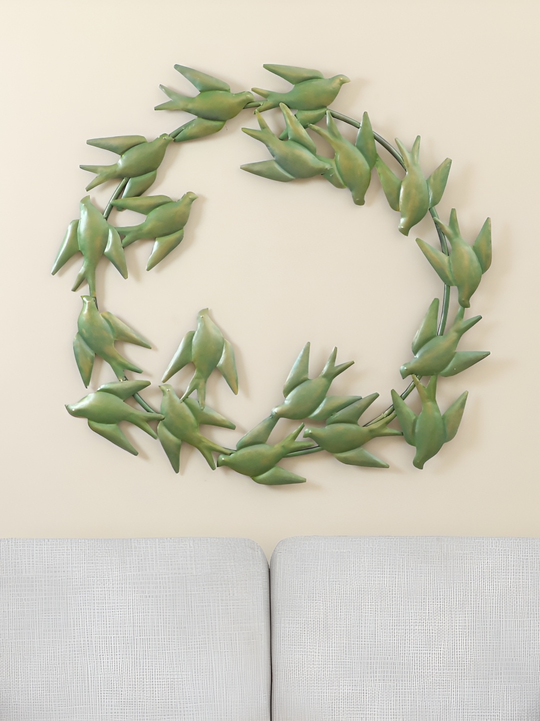 

vedas Green Textured Metal Abstract Wall Decor