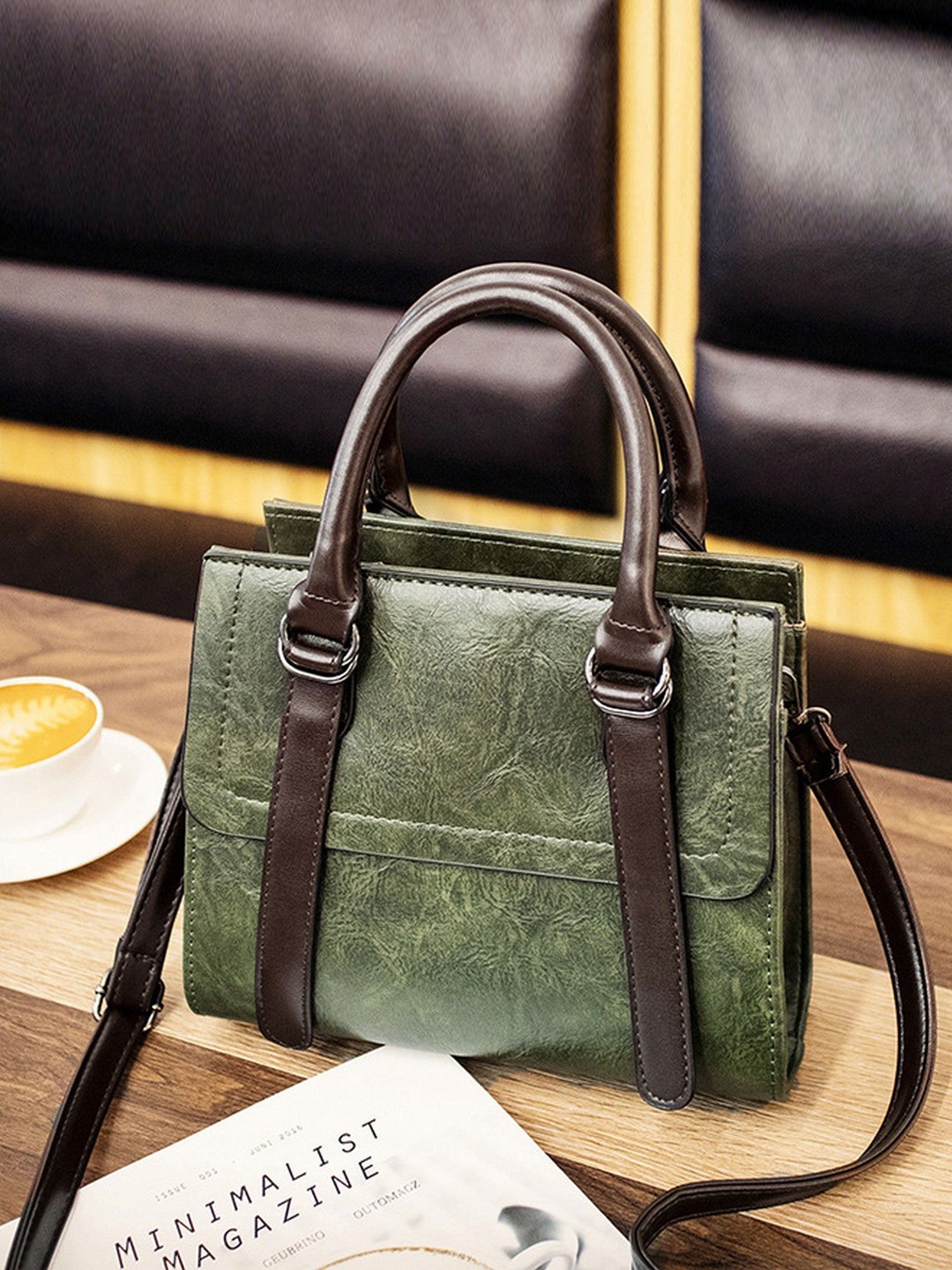

Diva Dale PU Structured Handheld Bag, Green