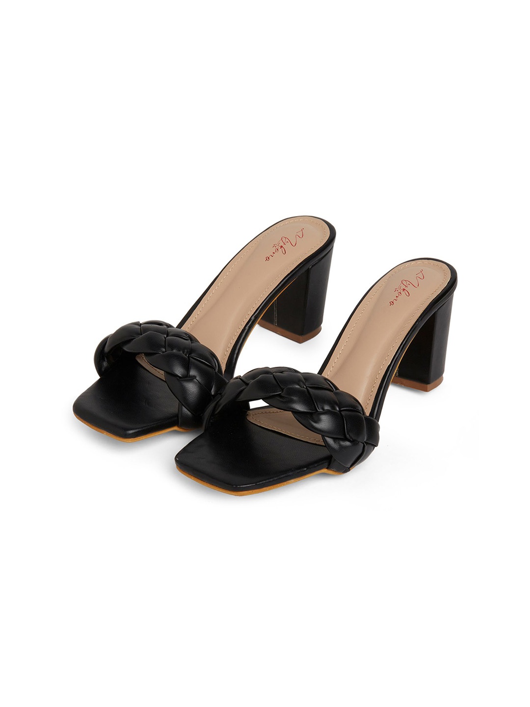 

Mykono Block Sandals with Bows, Black