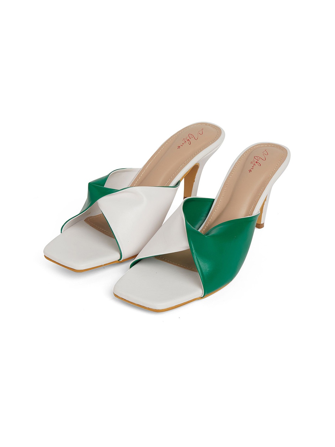 

Mykono Open Toe Kitten Heels, Green