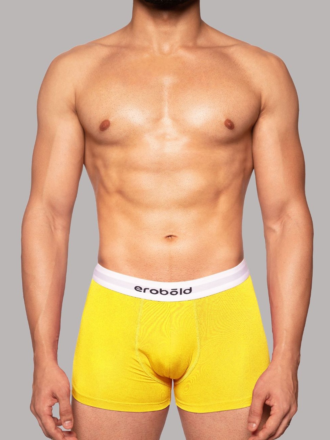 

EROBOLD Men Short Length Mid Rise Trunk, Yellow