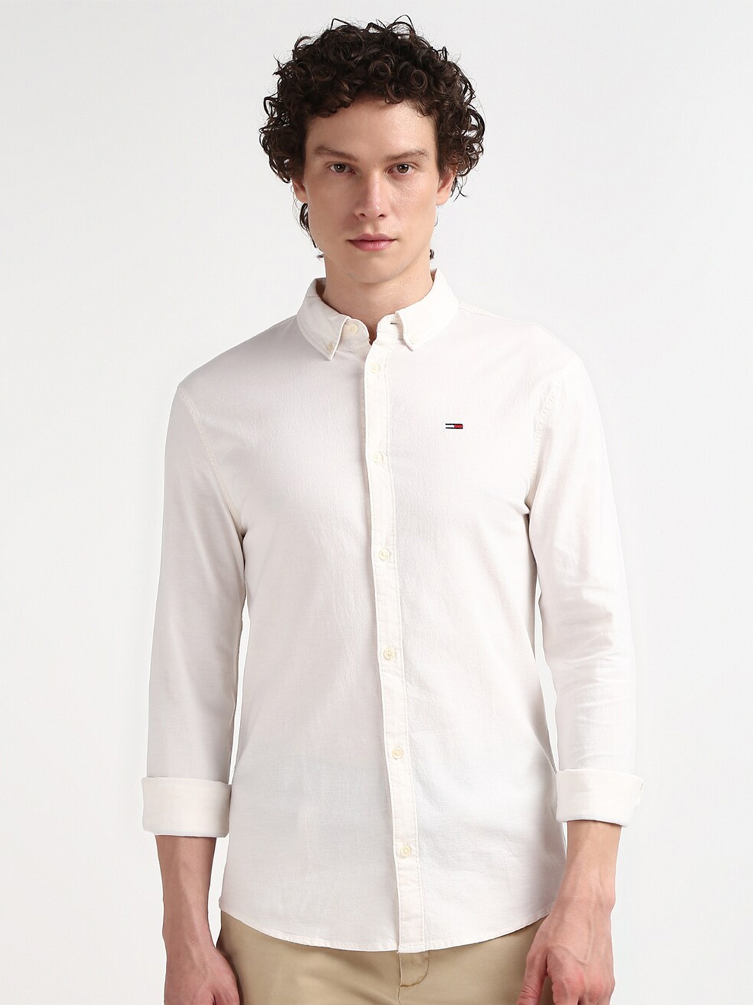 

Tommy Hilfiger Slim Fit Opaque Cotton Casual Shirt, White