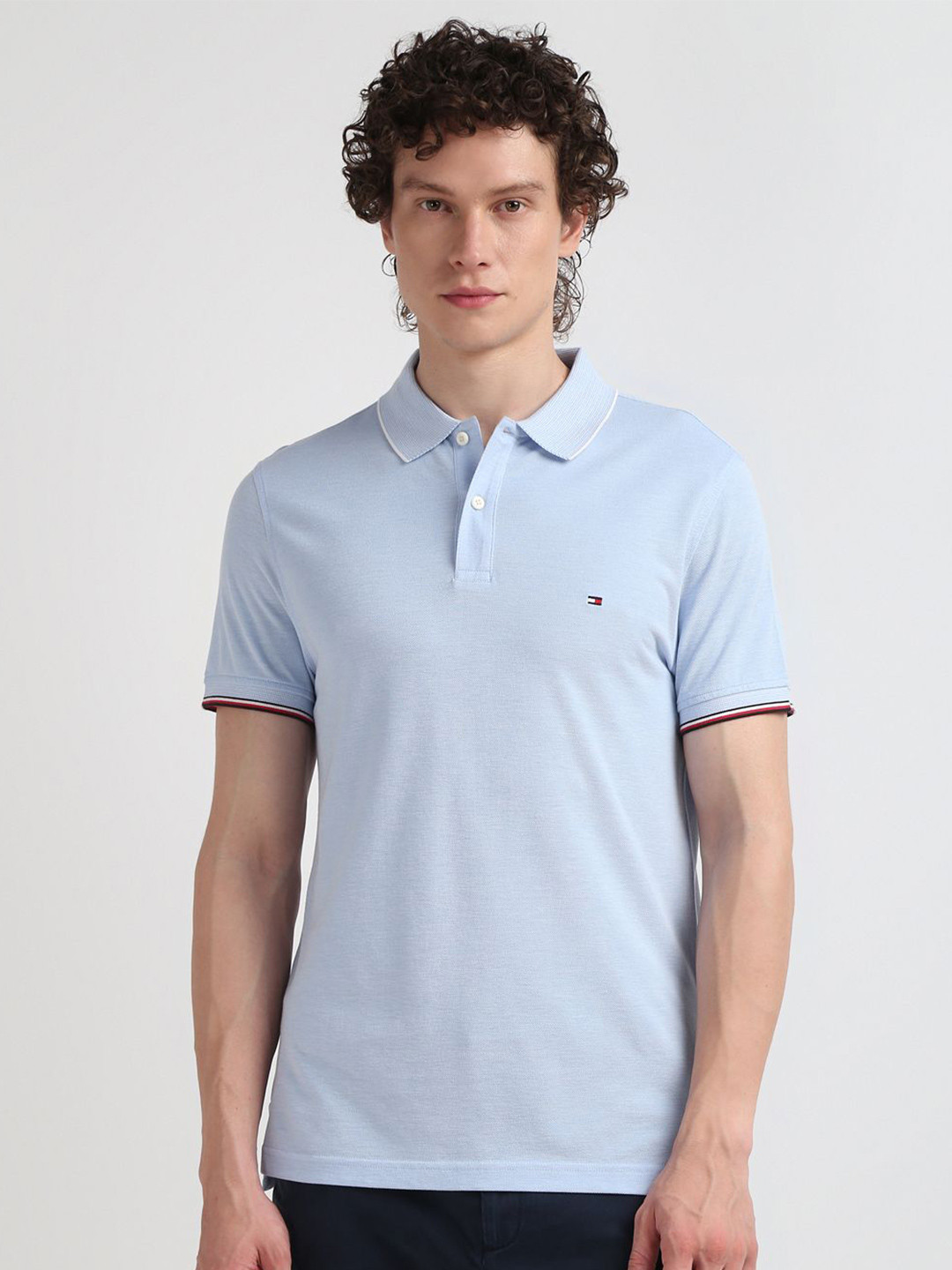 

Tommy Hilfiger Polo Collar Cotton Slim Fit T-shirt, Blue
