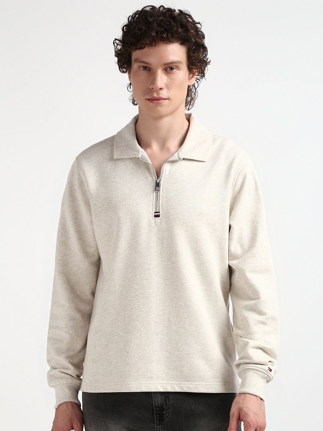 

Tommy Hilfiger Shirt Collar Pullover Sweatshirt, Beige
