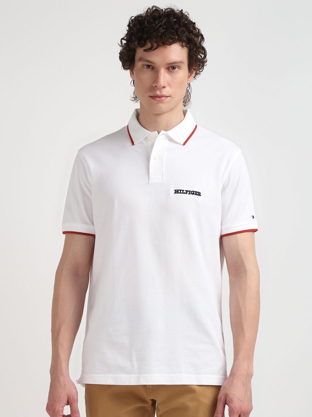 

Tommy Hilfiger Polo Collar Short Sleeves Cotton Regular Fit T-shirt, White