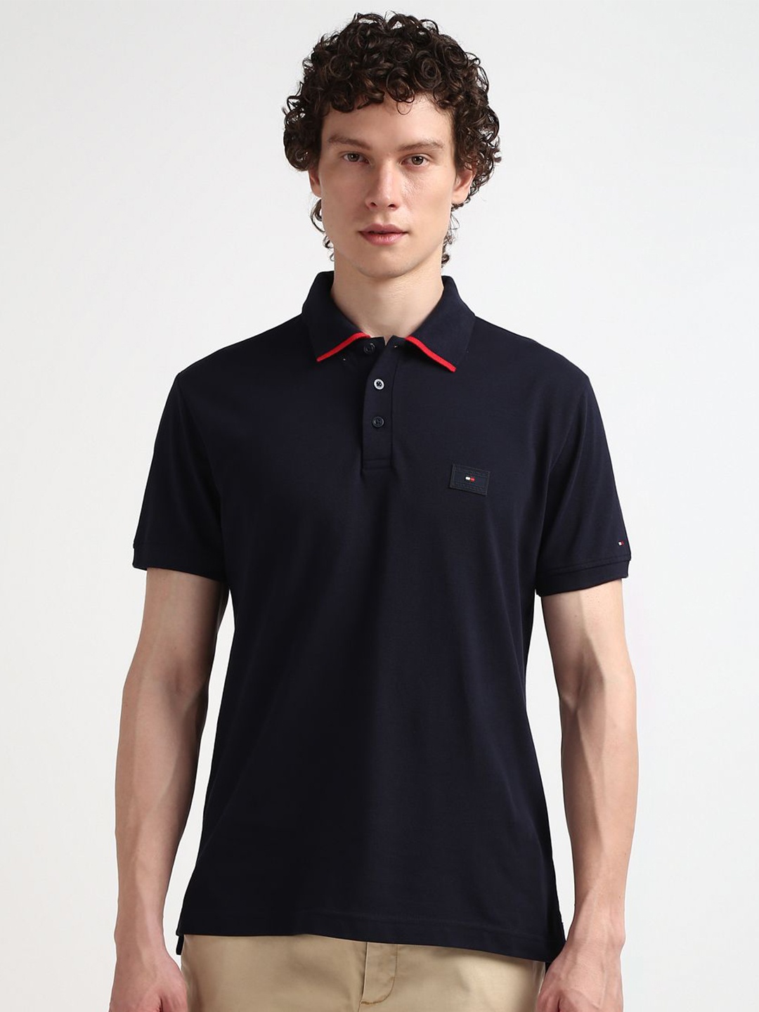 

Tommy Hilfiger Polo Collar Short Sleeves Cotton Regular Fit T-shirt, Navy blue